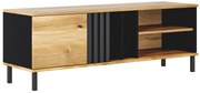 Ξύλινο Έπιπλο Τηλεόρασης HAYDON 1D Barocco oak gold/Ανθρακί Μ138xΠ40xΥ49