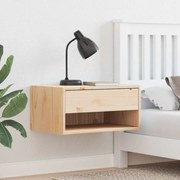 vidaXL Κομοδίνο με συρτάρι Καφέ 50 x 32.5 x 24 εκ Μασίφ ξύλο πεύκου