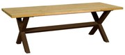 Τραπέζι Μεταλλικό Με Ξύλο Οξυάς 85-95x200x75cm 186536 Natural