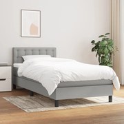 ΚΡΕΒΑΤΙ BOXSPRING ΜΕ ΣΤΡΩΜΑ ΑΝΟΙΧΤΟ ΓΚΡΙ 90X200 ΕΚ. ΥΦΑΣΜΑΤΙΝΟ 3140345