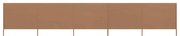 vidaXL Προστατευτικό Αέρα με 5 Πάνελ Taupe 600 x 120 εκ. Υφασμάτινο