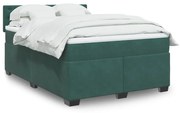 Κρεβάτι Boxspring με Στρώμα Σκούρο Πράσινο 160x200εκ. Βελούδινο - Πράσινο