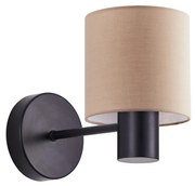 SE21-BL-16-SH3 ADEPT Black Wall Lamp Brown Shade+