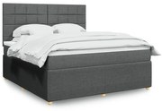 ΚΡΕΒΑΤΙ BOXSPRING ΜΕ ΣΤΡΩΜΑ ΣΚΟΥΡΟ ΓΚΡΙ 180X200 ΕΚ ΥΦΑΣΜΑΤΙΝ 3292136