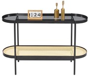 ΚΟΝΣΟΛΑ SEITZ HM18032 ΓΥΑΛΙ TOP-ΜΕΤΑΛΛΟ-RATTAN ΣΕ ΦΥΣΙΚΟ 120x38x76Υεκ.