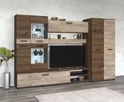 Σύνθετο Σαλονιού Taron με φωτισμός LED 295x180x45cm Oak Maron + Oak Norte - GRA200