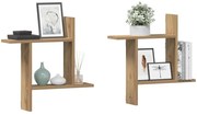 vidaXL Ραφιέρες Τοίχου 2 τεμ. Αρτισιανή Δρυς 50x12x50 εκ. Επεξ. Ξύλο