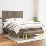 Κρεβάτι Boxspring με Στρώμα Taupe 140x190 εκ. Υφασμάτινο