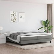 Κρεβάτι Boxspring με Στρώμα Σκούρο Γκρι 200x200 εκ. Υφασμάτινο - Γκρι