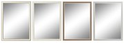 Τοίχο καθρέφτη DKD Home Decor Λευκό Καφέ Γκρι 56 x 2 x 76 cm (4 Μονάδες)