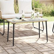 vidaXL Τραπέζι Κήπου Φυσικό 80 x 40 x 45.5 cm Πολυ ράταν