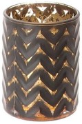 Κηροπήγιο Wave 012.862224364 10x12,5cm Black-Gold Γυαλί