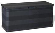 vidaXL Μπαούλο Αποθήκευσης Κήπου Μαύρο 117 x 45 x 56 εκ.