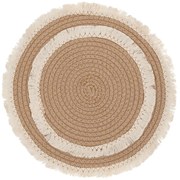 Σουπλά Ψάθινο Boho Λευκό-Μπεζ Φ35εκ. iliadis 90099