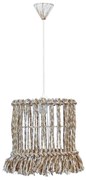 Φωτιστικό Οροφής Μix-30 1/L Rope Φ30 31-1114 White-Brown Heronia Σχοινί,Μέταλλο