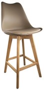 Σκαμπό Bar ArteLibre BRONX Cappuccino PP/PU/Ξύλο 57.5x49x105cm-14600113