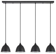 Φωτιστικό Οροφής - Ράγα Adept 77-9048 85x16x300cm 4xE27 60W Black Homelighting Μέταλλο