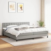 ΚΡΕΒΑΤΙ BOXSPRING ΜΕ ΣΤΡΩΜΑ ΑΝΟΙΧΤΟ ΓΚΡΙ 200X200 ΕΚ. ΥΦΑΣΜΑΤΙΝΟ 3140401