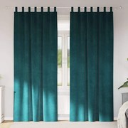 vidaXL Κουρτίνες 2 pcs Σκούρο πράσινο 140 x 225 cm Βελούδο