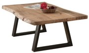 WOODWELL ΕΑ7101,WLIZARD-W Τραπεζάκι Σαλονιού Καθιστικού, Μέταλλο Βαφή Μαύρο, Ξύλο Ακακία Φυσικό 115x60x40cm ΕΑ7101,W