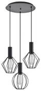 SE21-BL-4-3BL-GR12 ADEPT FLEX Black Pendant Black Metal Grid+