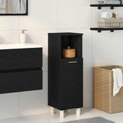 vidaXL Μαύρο Ντουλάπι Μπάνιου από Δρυ 30x30x95 εκ. από Επεξεργασμένο Ξύλο