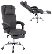 EXECUTIVE OFFICE CHAIR  GREY WITH FOLDING FOOTREST 58x71x128Hcm.