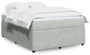 vidaXL Κρεβάτι Boxspring με Στρώμα Ανοιχτό Γκρι 140x190 εκ. Βελούδινο