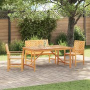 vidaXL Σέτ φαγητού για κήπο 4 pcs Καφέ 150 x 90 x 74 cm