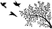 Διακοσμητικό Τοίχου Birds From The Branch 899SKL2467 37x70cm Black Wallity Μέταλλο