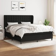 Κρεβάτι Boxspring με Στρώμα Μαύρο 160x200 εκ. Υφασμάτινο