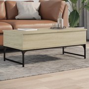 vidaXL Τραπεζάκι Σαλονιού Sonoma Δρυς 100x50x40 εκ. Επ. Ξύλο &amp; Μέταλλο