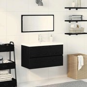 vidaXL Σετ Επίπλων Μπάνιου 3 pcs Μαύρη δρυς 80 x 38.5 x 45 cm