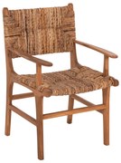 ARMCHAIR PROFESSIONAL SOLID TEAK WOOD AND RUSH-MATT 57.5x59x87H cm.ΗΜ9400.11