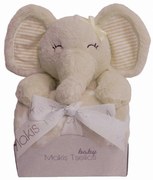 Κουβέρτα Fleece Αγκαλιάς (80x110) + Λούτρινο Makis Tselios Elephant Beige