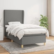 ΚΡΕΒΑΤΙ BOXSPRING ΜΕ ΣΤΡΩΜΑ ΣΚΟΥΡΟ ΓΚΡΙ 80X200 ΕΚ. ΥΦΑΣΜΑΤΙΝΟ 3128318