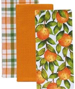 Πετσέτες Κουζίνας Fazzy 251 (Σετ 3τμχ) Green-Orange Kentia 40x60cm 100% Βαμβάκι