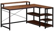 Γραφείο γωνιακό Tebul pakoworld MDF-metal σε oak απόχρωση 100x60x88εκ