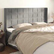 vidaXL Κεφαλάρι με Πτερύγια Ανοιχτό Γκρι 203x16x118/128 εκ. Βελούδινο