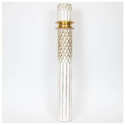 Βάζο Μεταλλικό Λευκό &amp; Χρυσό 15x15x88.5cm 752-22010 Estheti-752-22010-Λευκό-Χρυσό 752-22010