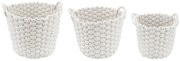 Artekko Woven Λευκά Υφασμάτινα Καλάθια από Βαμβάκι και Πολυεστέρα (61x40x20)cm 3pcs Artekko 23620-3
