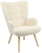 Πολυθρόνα Fluffy pakoworld μπουκλέ κρεμ-φυσικό 75x69x96εκ