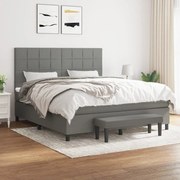 ΚΡΕΒΑΤΙ BOXSPRING ΜΕ ΣΤΡΩΜΑ ΣΚΟΥΡΟ ΓΚΡΙ 180X200 ΕΚ ΥΦΑΣΜΑΤΙΝ 3136614