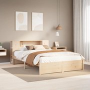vidaXL Κρεβάτι Βιβλιοθήκη Χωρίς Στρώμα 120x200 εκ Μασίφ Ξύλο Πεύκο