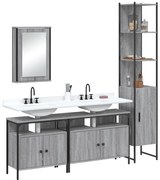 vidaXL Σετ Επίπλων Μπάνιου 4 Τεμαχίων Γκρι Sonoma Επεξεργασμένο Ξύλο