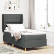 vidaXL Όρθιο κρεβάτι με Ματ ράντζα Σκούρο Γκρι 80x200 εκ Ύφασμα