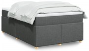 vidaXL Κρεβάτι Boxspring με Στρώμα Σκούρο Γκρι 120x200 εκ. Υφασμάτινο