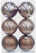 Σετ 6 τεμ. Χριστουγεννιάτικες Μπάλες Μπρονζέ σε 3 Αποχρώσεις 6cm 236249
