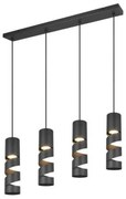 Φωτιστικό Οροφής - Ράγα Stream 364000432 80x9x150cm 4xGU10 10W Black Trio Lighting