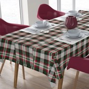 Τραπεζομάντηλο Με Τραβέρσα Tartan 493 (Σετ 2τμχ) Red-Green DimCol 140Χ140 140x140cm Βαμβάκι-Πολυέστερ